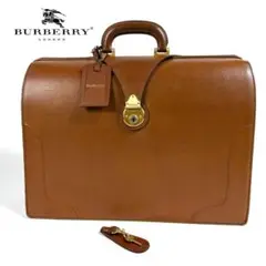 【美品】Burberry レザー ダレスバッグ ノバチェック ゴールド金具