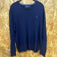 Polo Ralph Lauren ネイビー Vネック セーター XL