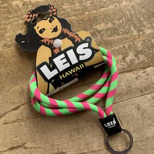 【23043001HT】LEIS/HAWAII/ネックホルダーキーリング/新品/未使用/現状渡し/グリーン&ピンク/画像は参考画像/在庫の中から同等の物を発送