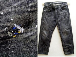 ●即決[S]ほぼ未使用品 NEIGHBORHOOD 2008年 WASHED.BASIC.DENIM/14OZ-PT ペンキ ペイント ブラック SAVAGE サベージデニム パンツ■6026