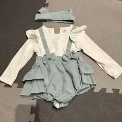 ベビー服　女の子　ワンピース風ボディースーツ