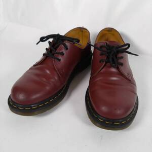 Dr.Martens ドクターマーチン 3ホールシューズ チェリーレッド サイズUK6 イエローステッチ 箱なし 靴 シューズ KK0406