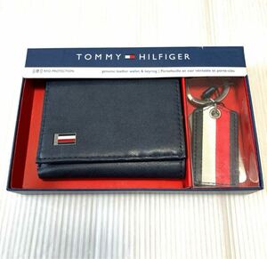 送料無料 新品 TOMMY HILFIGER 三つ折り財布＆キーチェーン