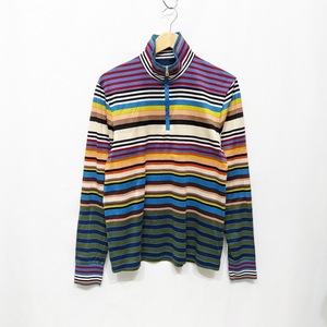 Paul Smith ポールスミス Summer Stripe サマーストライプ ハーフジップカットソー L 123509 PF-4B-79926