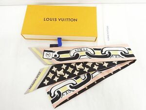 美品 LOUIS VUITTON ルイヴィトン M78854 バンドーBB モノグラム ビジュエルド スカーフ シルク ピンク×ブラック系 箱付 ★2815