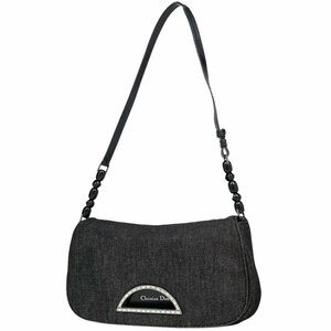 クリスチャンディオール Christian Dior マリスパール ショルダーバッグ ワンショルダー ショルダーバッグ デニム ブラック 中古