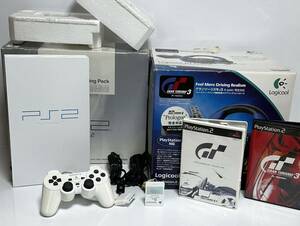 ★動作確認済★ PlayStation 2 PS2 本体 SONY PS2 PlayStation 2 パール　ホワイト　SCPH-55000 GT + LOGICOOL GT FORCEソニー 