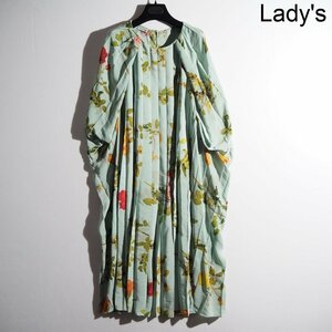 M4635P ▼DRIES VAN NOTEN ドリスヴァンノッテン▼ 新品 DARLY ローズ柄 プリーツ ワンピース グリーン 36 フラワー 花 ドレス 春夏 rb mks