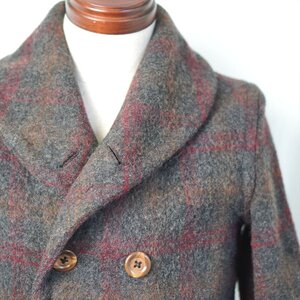 20s30s ビンテージ CARSS MACKINAW ショールカラー マッキノウコート ダブルブレスト Pコート チャコール エンジ