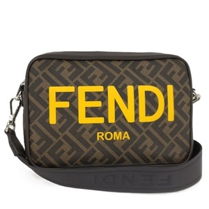 FENDI ズッカ キャム カメラケース ミディアム ショルダーバッグ レザー ブラウン 7M0286