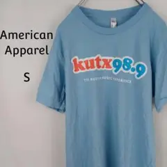 American Apparel　US古着Tシャツ　S　ブルー　Kutx98.9