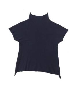 Haat ハート ISSEY MIYAKE イッセイミヤケ ハイネック 半袖 トップス カットソー Ｔシャツ ブラック 黒 メッシュ系薄手 2 送料250円 (ma)