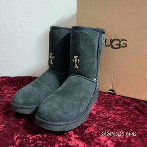 美品　希少　UGG アグ　CHROME HEARTS クロムハーツ　コラボ　ハイカット　ムートン　ブーツ　靴　サイズ27cm 箱あり