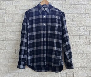 INDIVIDUALIZED SHIRTS USA製 インディヴィジュアライズドシャツ ボタンダウンシャツ ブラック グレー 14 1/2-32