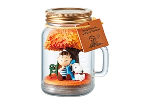 スヌーピーフィギュア SNOOPY & FRIENDS Terrarium Happiness with Snoopy スヌーピーたちの幸せなひとときを表現したテラリウム