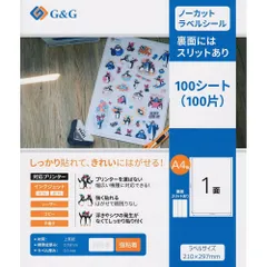 （まとめ買い）G&G ラベルシール ラベル用紙 強粘着 A 1面 100枚入 NSL01 【3冊セット】