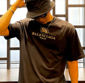 【1円スタート売り切り】 バレンシアガオーバーサイズTシャツ黒確実正規品！