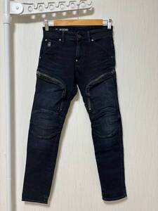 美品☆[G-STAR RAW] AIR DEFENCE SKINNY ストレッチスキニー カーゴ バイカーデニムパンツ 27 ジースター