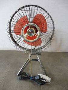「6054/T8A」SANYO サンヨー 扇風機 EF-4YL ダイナミックワイド ベビー扇 レトロ 赤 3枚羽根 羽根径20cm 動作品 中古 現状品 レトロ家電