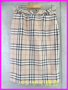 034c12◆美品です◆BURBERRY LONDON バーバリー ノバチェック 編み込み コットンスカート 40/パンツ/スーツ/ジャケット/コート/ワンピース