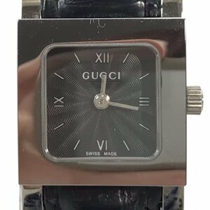 ＧＵＣＣＩ ７９００Ｐ 革ベルト 黒文字盤 グッチ 腕時計 クオーツ スクエア 電池交換済み 時計/218