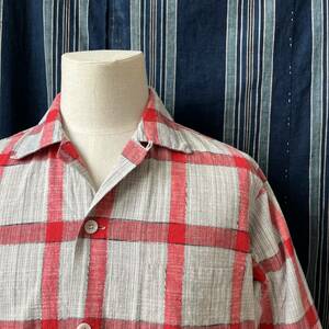 50s 60s pilgrim sears roebuck shirt 50年代 60年代 シャツ ボックス 開襟 アメリカ製 ロカビリー オープンカラー かすり チェック