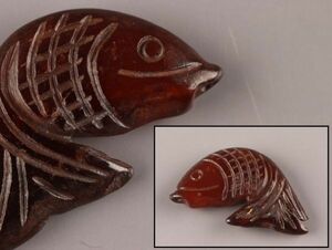 中国古玩 唐物 古砡 魚 時代物 極上品 初だし品 C4963