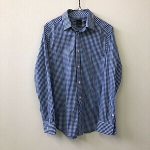 K118 長袖 シャツ GAP チェック柄 青 白 XS