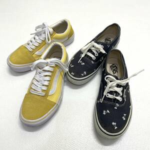 VANS スニーカー 2足 セット オールドスクール オーセンティック 23.5センチ 24センチ / 靴 レディース ヴァンズ バンズ 古着 中古