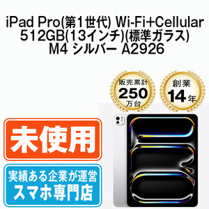 新品 iPadPro 512GB(13インチ)(標準ガラス) M4 シルバー A2926 Wi-Fi+Cellular 13インチ 第1世代 本体 未使用品 SIMフリー