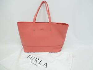 ‡ 0474 【美品】 FURLA フルラ MELISSA メリッサ レザー トートバッグ ピンク系 保存袋付 使用感極僅か