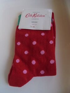 新品 Cath Kidston キャス・キッドソン 苺いちごイチゴ風 ソックス 靴下 ワンサイズ 4-7