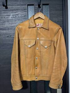 ADDICT CLOTHES　アディクトクローズ　AD-08 GRANADA JACKET　34　キップスキン　マスタードレザー