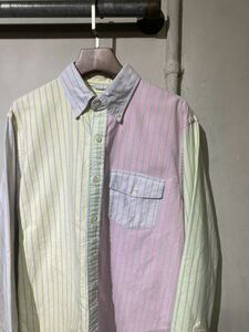 【即決】brooks brothers ブルックスブラザーズ マルチストライプ ボタンダウンシャツ B.D shirt M スーピマコットン 古着 アイビー 長袖