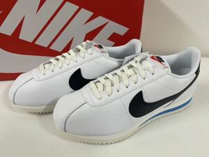 ラスト一足！管60089 新品　ナイキ　ウィメンズ　レザーコルテッツ NIKE CORTEZ US 9.5 26.5cm スニーカー　白×黒　靴　レディース