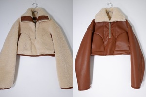 NKNIT/ンニット 2023AW vegan mouton half zip SMALLビーガン ムートン ハーフジップ ジャケット [LJKA76997]