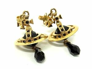 1円 ■美品■ Vivienne Westwood ヴィヴィアンウエストウッド オーブ ピアス アクセサリー レディース ゴールド系×ブラック系 FD1284