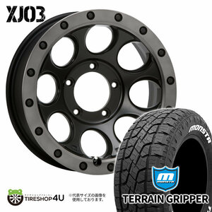 4本セット XTREME-J XJ03 16x6.0J 5/139.7 -5 FBK MONSTA TERRAIN GRIPPER A/T 215/70R16 ホワイトレター ジムニーシエラ JB74 JB43