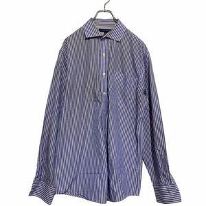 TOMMY HILFIGER 長袖 シャツ L ブルー ホワイト トミーヒルフィガー ストライプ 古着卸 アメリカ仕入 a510-5908