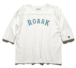 ROARK REVIVAL(ロアークリバイバル)『MEDIEVAL LOGO 3/4 SLEEVE TEE』WHITE L