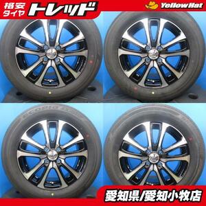 中古 185/65R15 ノート E13系 フリード GB3，4系 新品ホイール 15インチ 4H 4穴 PCD 100 ４本 夏用 夏タイヤ ブリジストン フリードスパイ