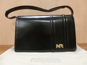 ニナリッチ NinaRicci ショルダーバック ブラック レザー【中古】h376