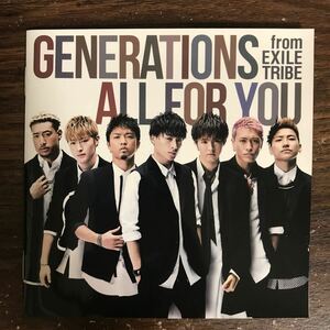 (E511)帯付 中古CD100円 GENERATIONS from EXILE TRIBE ALL FOR YOU（CD＋DVD）