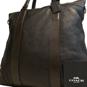 1円～【入手困難品】定価12万円 コーチ COACH トートバッグ ビジネスバッグ ブリーフケース A4 2way レザー メンズ レディース ブラック 黒