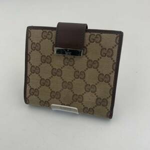 4 GUCCI グッチ ミニウォレット　ミニ財布　二つ折り キャンバス ジャガード　GGライン　インターロッキング　ブランドロゴ　ロゴ　刻印