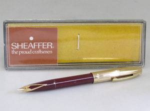 ☆ SHEAFFER シェーファー 万年筆 タッチダウン式 14Kペン先 バーガンディ ビンテージ ∵