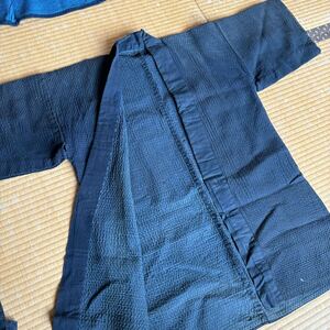 5790▲古布　藍　刺し子　野良　Japan vintage Blue リメイク野良着　秋田刺し子　Japan old working cloth Japanblue sasiko 木綿 