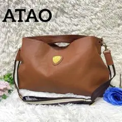 美品✨️ATAO シボ革　レザー　2way ショルダーバッグ　ハンドバッグ