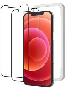 iPhone 12 mini 用 ガラスフィルム 一体感抜群【ガイド枠付き】iphone12mini 対応 フィルム