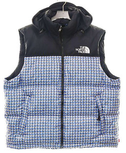 シュプリーム SUPREME × THE NORTH FACE 21SS STUDDED NUPTSE VEST BLUE ノースフェイス コラボ スタッズ ヌプシ ベスト ダウン ブルー☆A